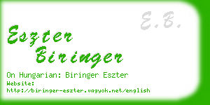 eszter biringer business card